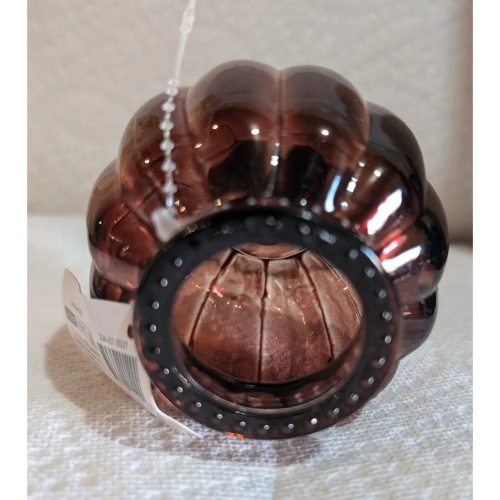 2 Target Bullseye Playground GLASS PUMPKINS Autumn Halloween Fall Thanksgiving